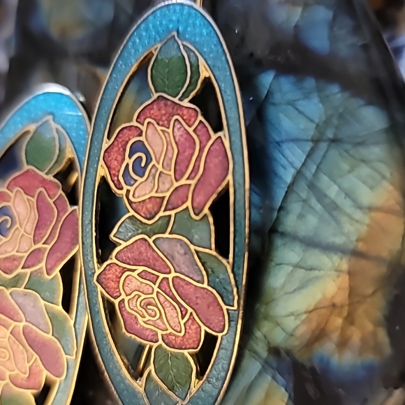 Vintage Cloisonne Barrettes - Picture 2 of 4